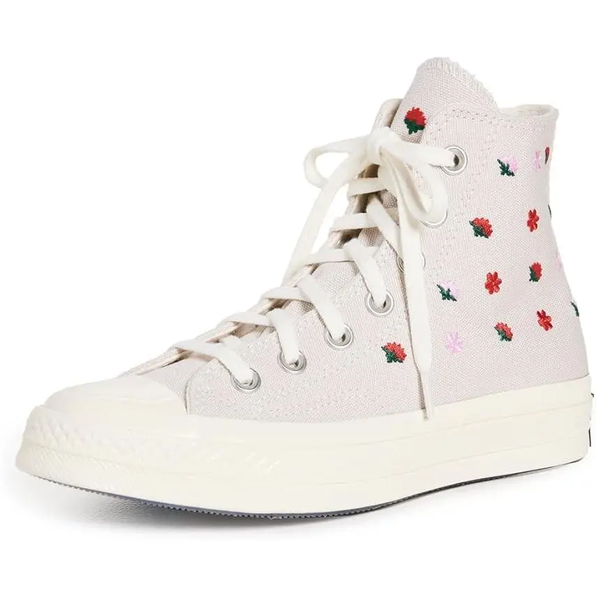 Converse Chuck 70 Hi Women’s Sneakers Size 6 Desert Sand Floral Embroidered