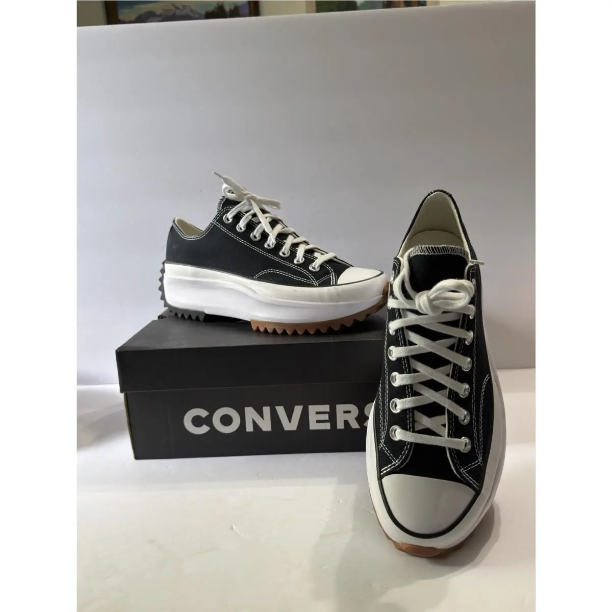 Converse Womens 11/Mens 9.5 Run Star Hike Low Black White Gum Shoes