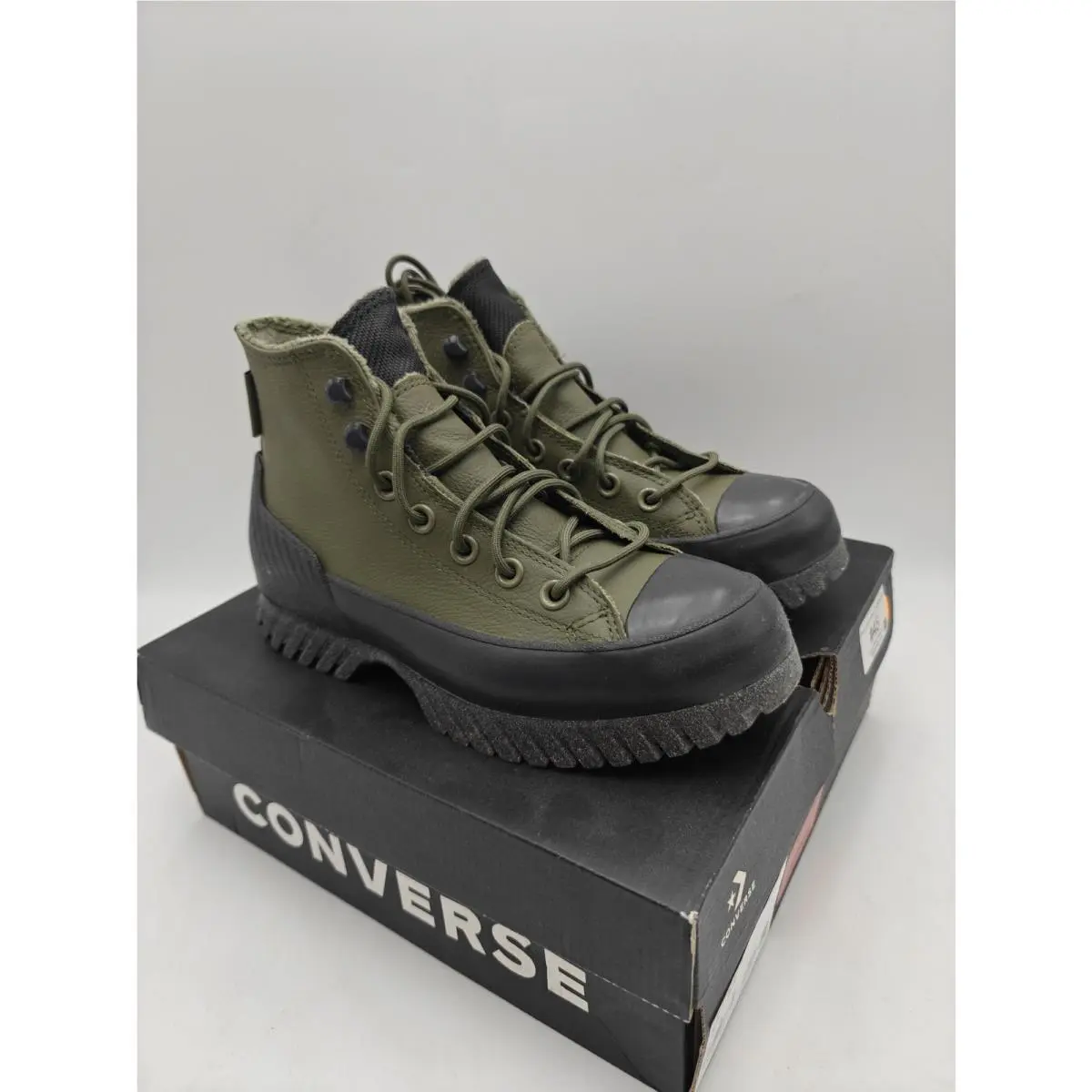 Converse Ctas Lugged 2.0 CC Boots Mens Size 3.5 Green Leather Waterproof Winter