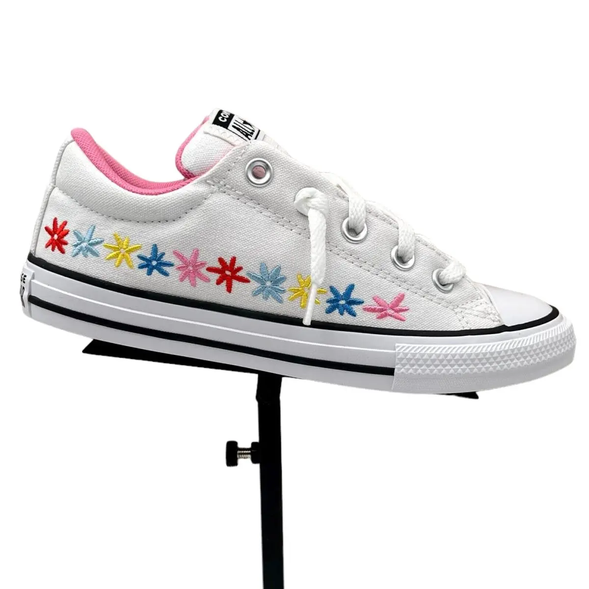Converse Chuck Taylor Allstar Youth Girls Embroidered Slip-on Shoes Size 3 White