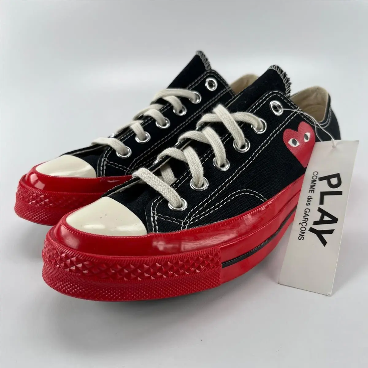 Converse Chuck 70 Cdg Play Ox Black Red Midsole A01795C Mens 6 Womens 8