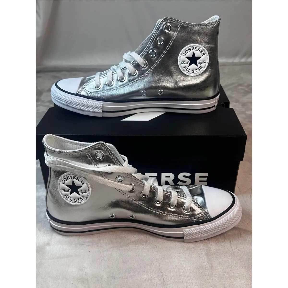 Converse Chuck Taylor All Star Sneakers Womens 9 Metallic High Top A14875C