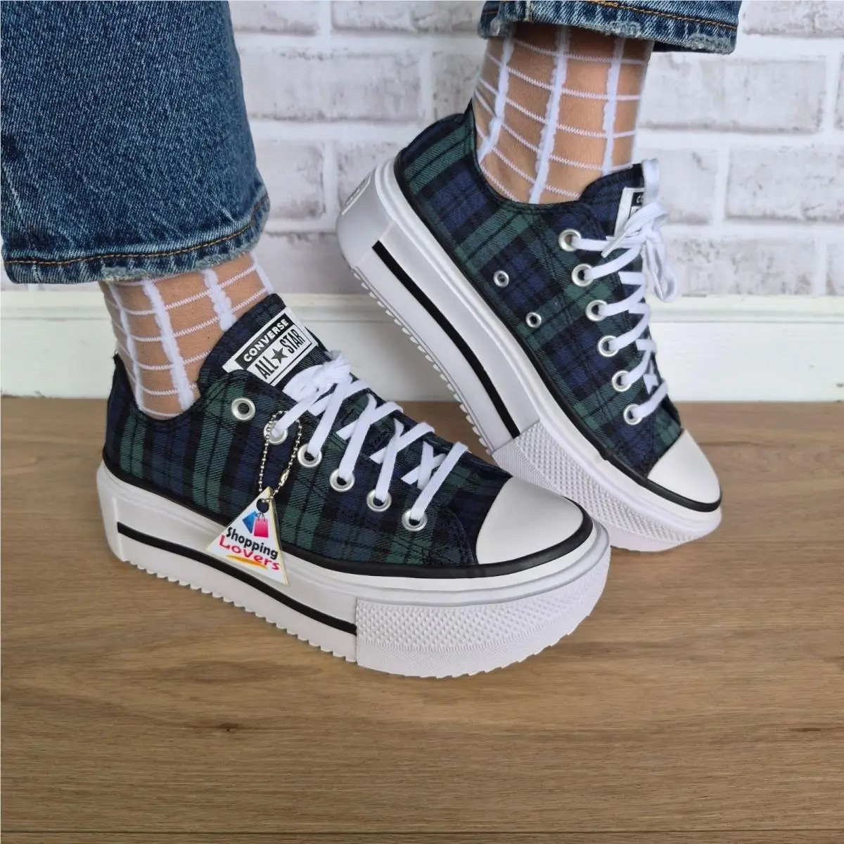 ⭐converse Lift Double Stack Platform Plaid 12 Womens Shoes Sneaker Black A16517C