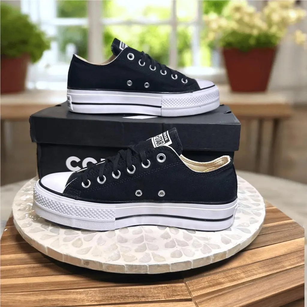 Converse shoes - Converse Chuck Taylor All Star Platform Ox - Black, Exterior: Multicolor 8