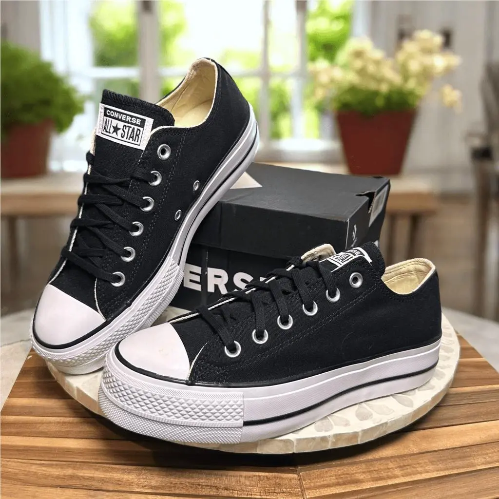 Converse shoes - Converse Chuck Taylor All Star Platform Ox - Black, Exterior: Multicolor 0