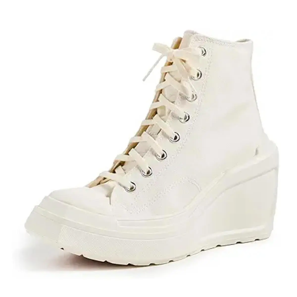 Converse. Chuck 70 De Luxe Wedge Womens Sneakers Egret Black White Size 6