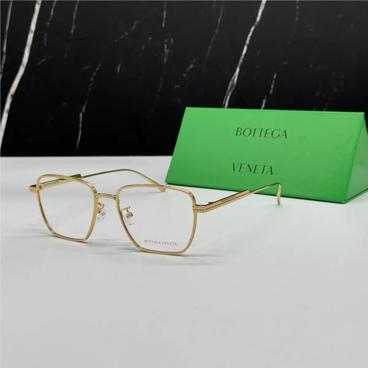 Bottega Veneta BV1015O 002 Gold Unisex Eyeglasses Bottega Veneta