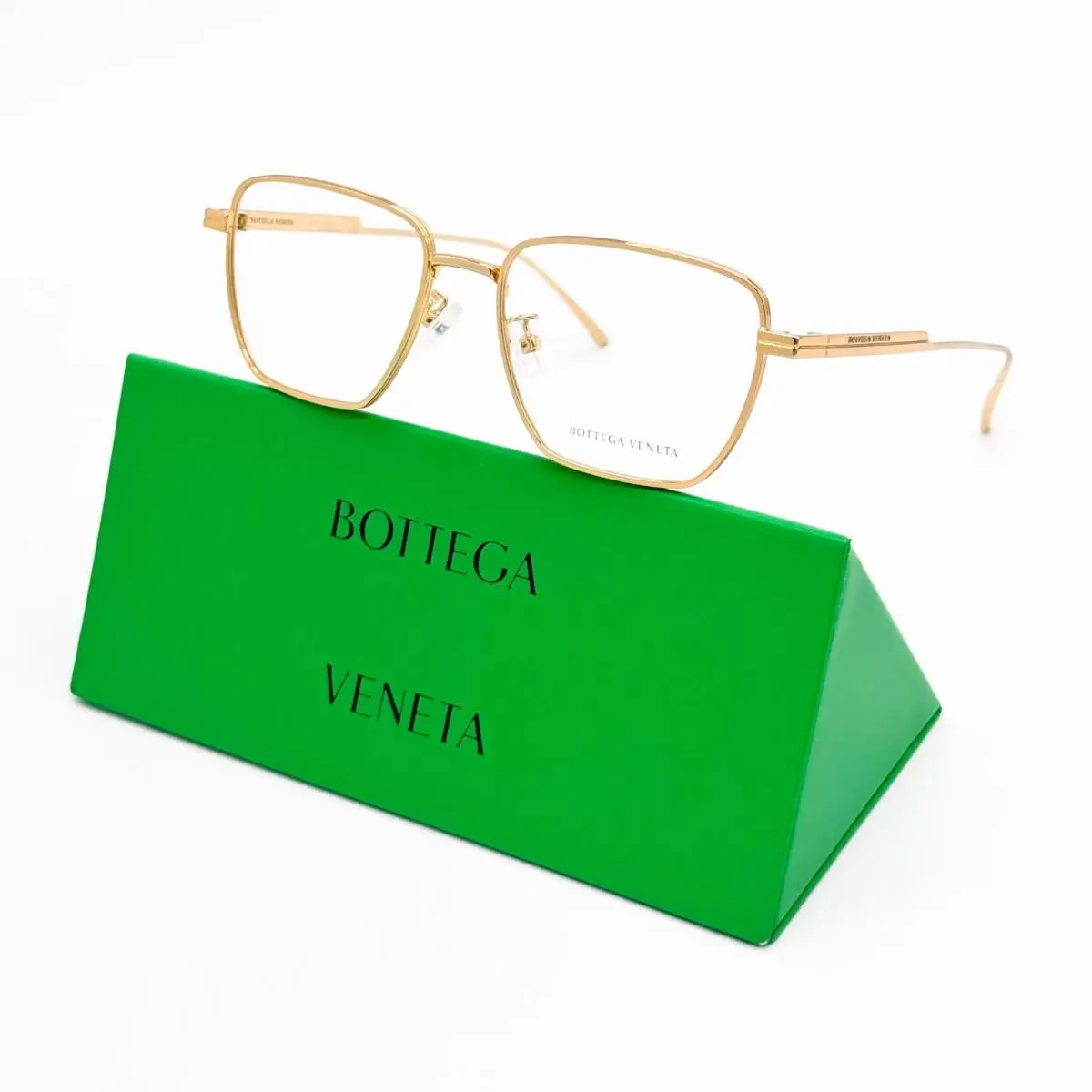 Bottega Veneta Eyeglasses BV1015O 002 Gold Unisex Eyewear Bottega Veneta