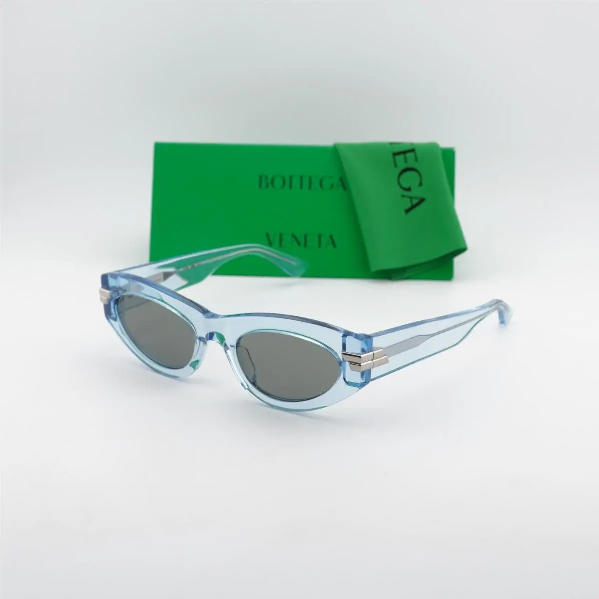 Bottega Veneta BV1189S 003 Shiny Blue/grey 53-21-140 Sunglasses
