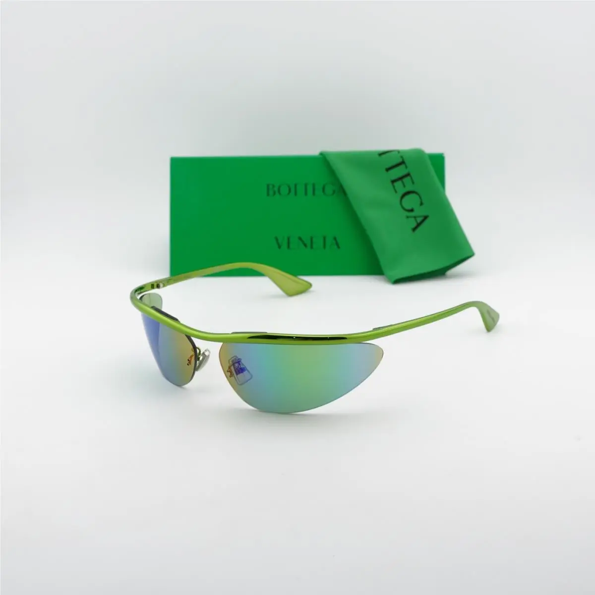 Bottega Veneta BV1174S 003 Green/green Mirror 73-16-130 Sunglasses
