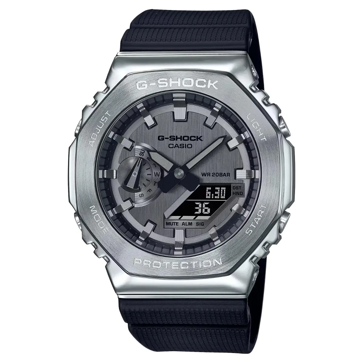 Casio G-shock Steel Silver-tone Dial Resin Men`s Watch GM2100-1ASW