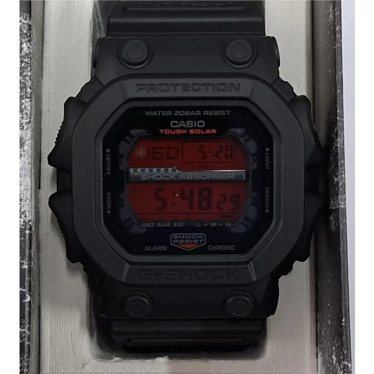 Casio G-shock GX-56BBR-1 Tough Solar Digital Red Dail Black Resin Band Watch