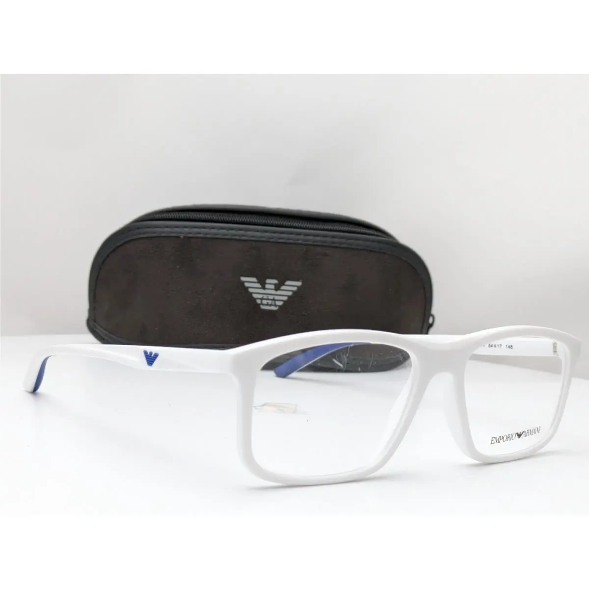 Emporio Armani EA3196 5344 Matte White Men`s Eyeglasses Frames 54-17-145