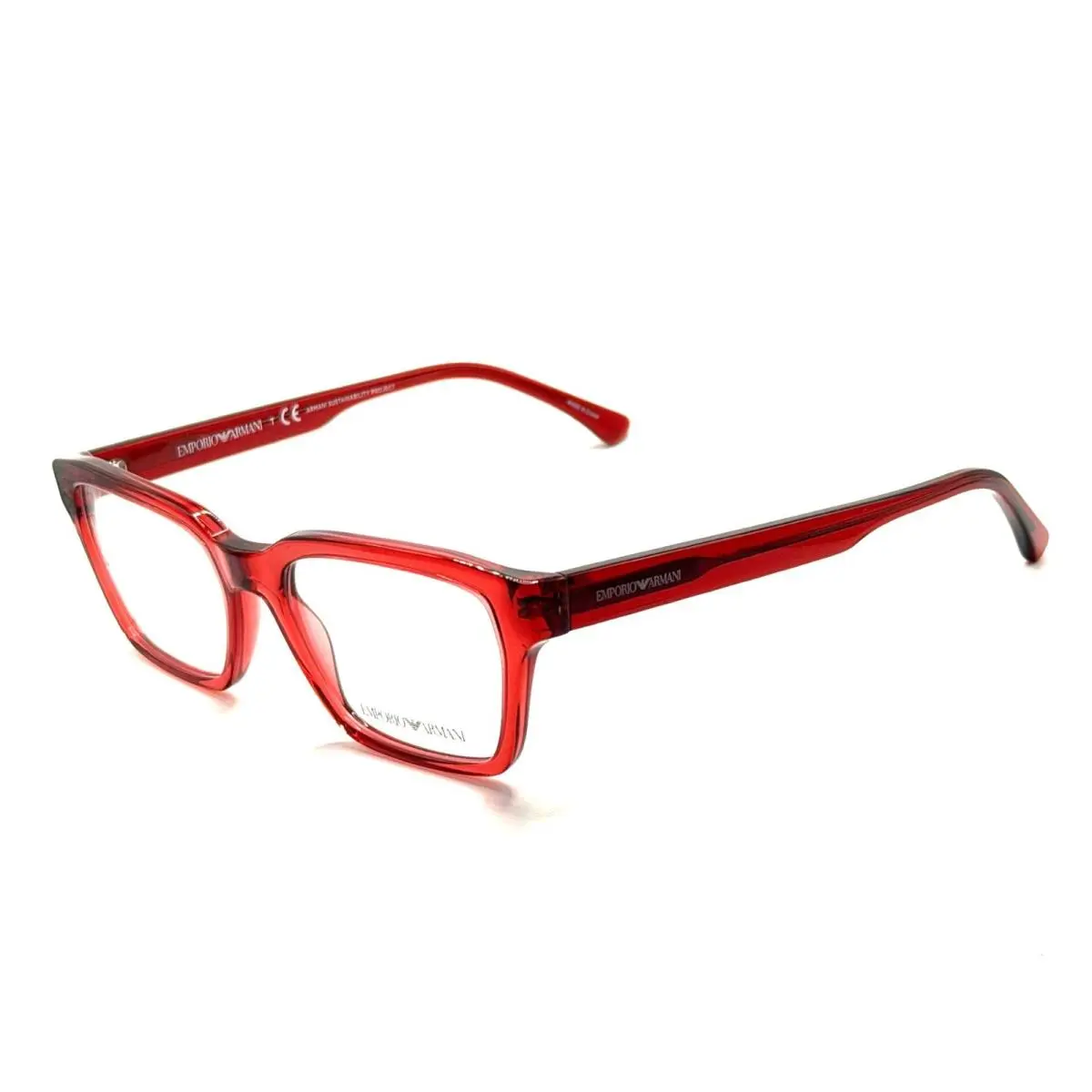 Emporio Armani EA 3192 5075 Red Transparent Men Eyeglasses 53MM 18 145