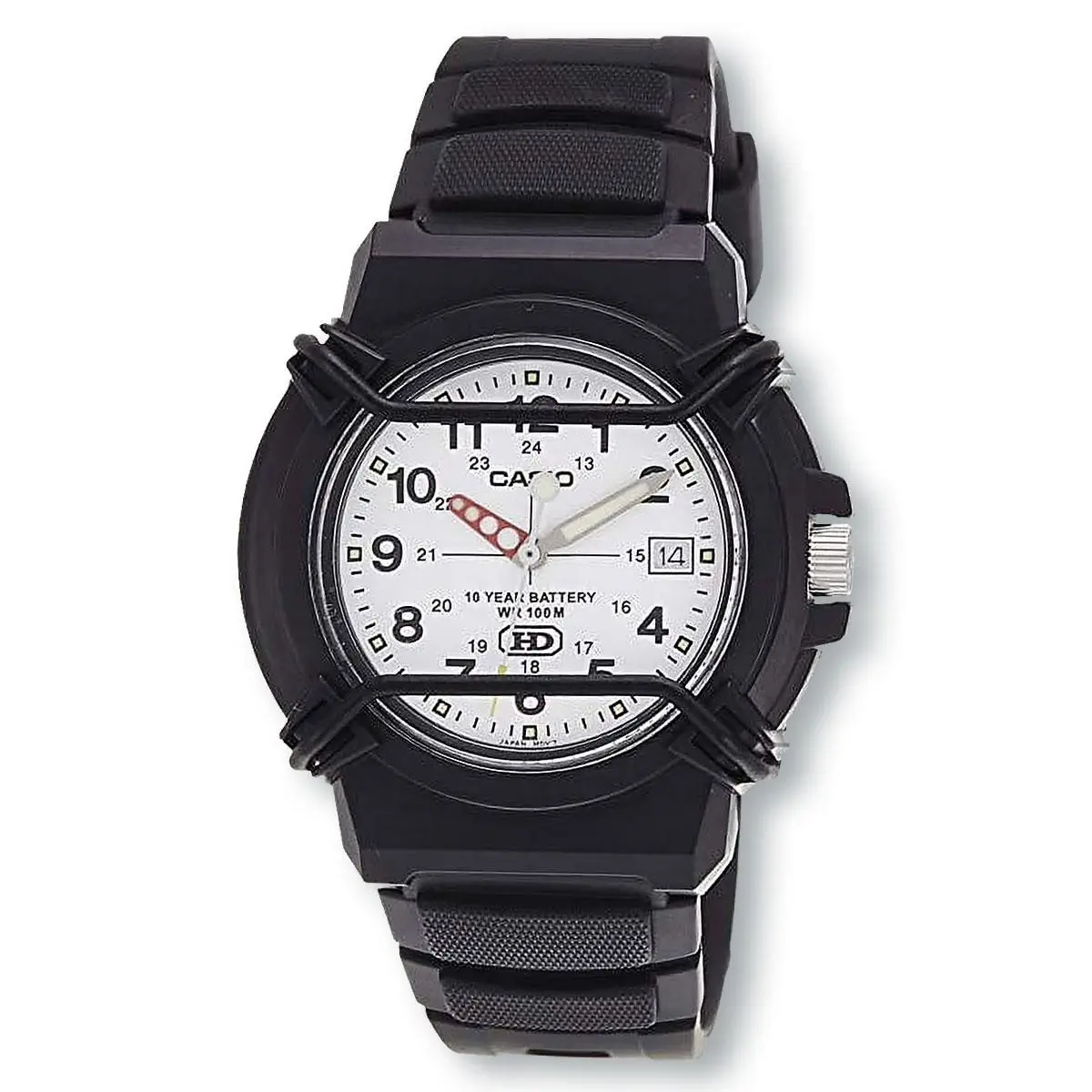 Casio HDA600B-7B Black Resin Quartz Watch White Dial