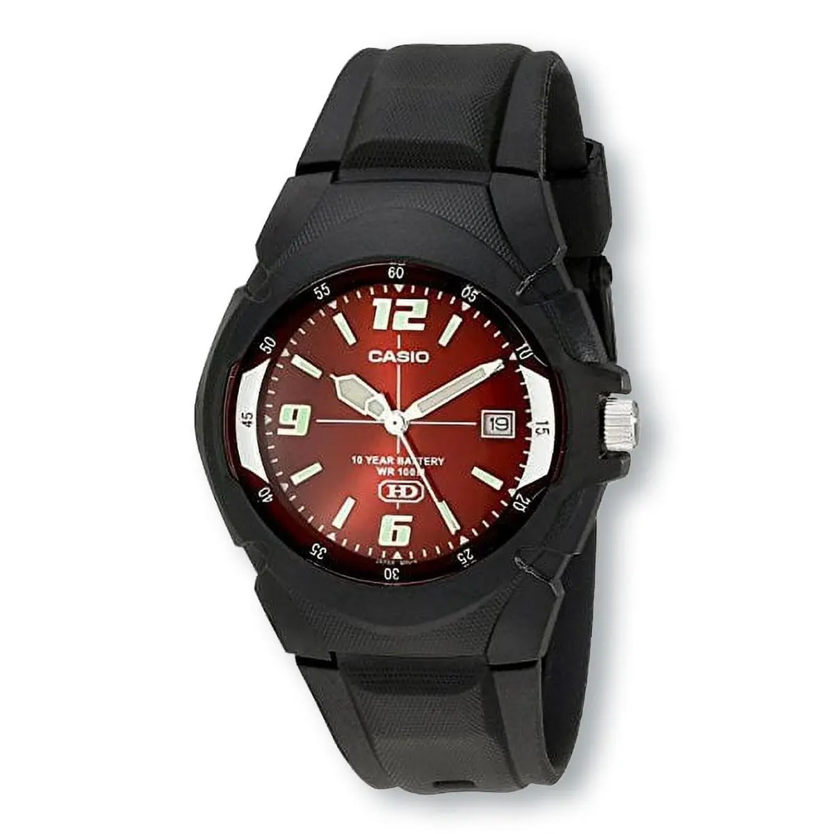 Casio MW600F-4AV Enticer Analog Watch Red Dial