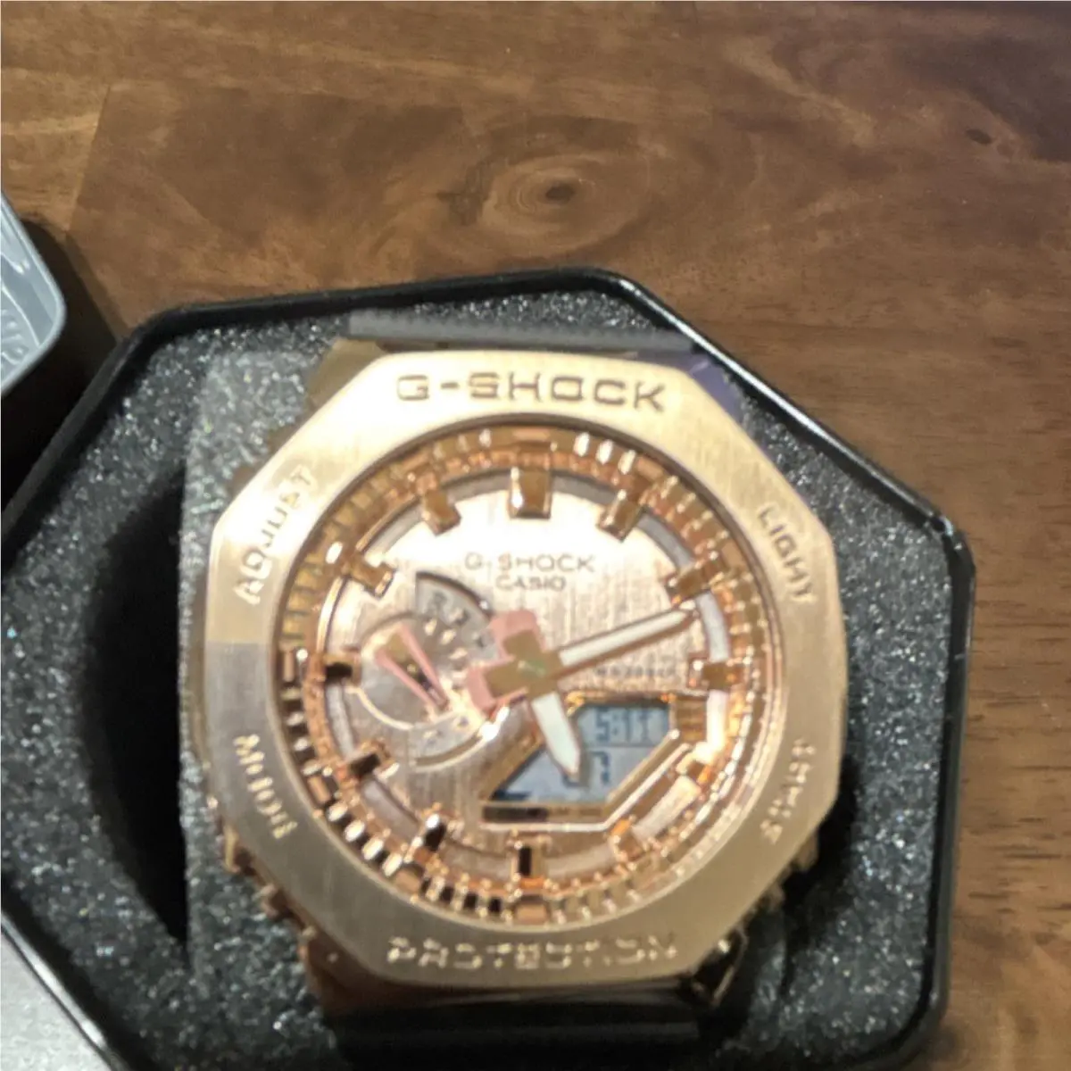 G-shock Octagon Analog Digital Rose Gold Black Resin Sport Quartz Watch by Casio