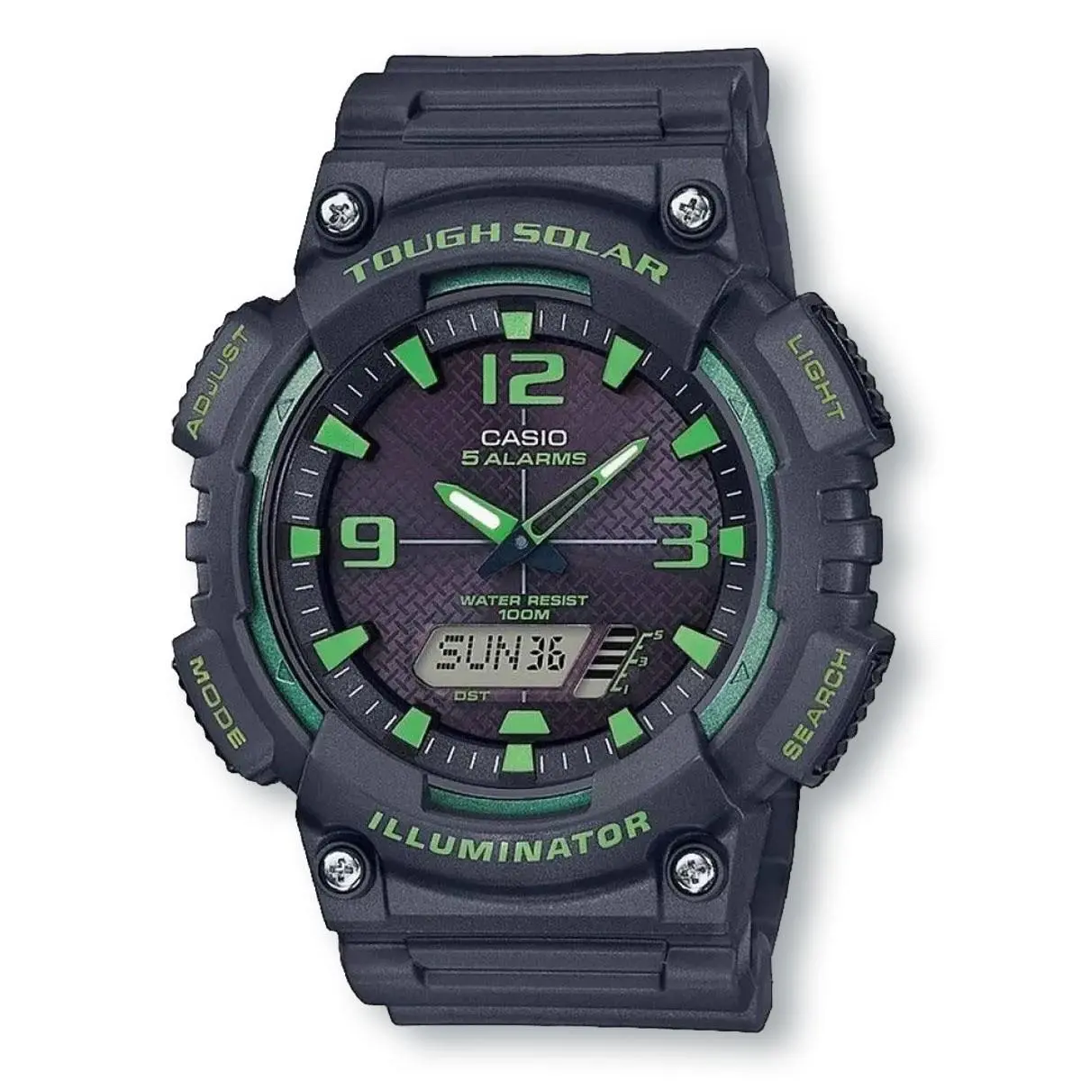 Casio AQS810W-8A3 Analog/digital Combination Watch Green/dark Grey