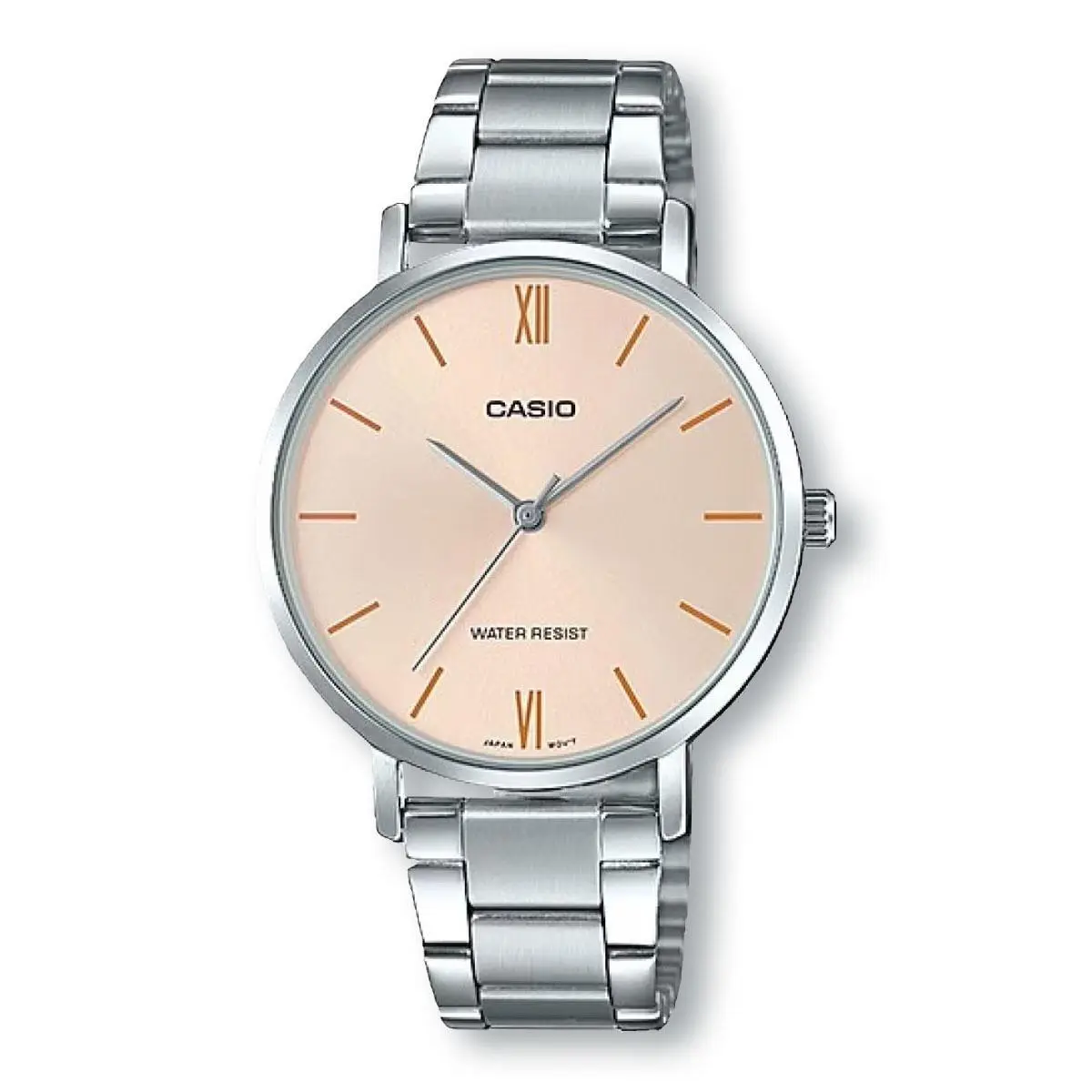 Casio LTPVT01D-4B Minimalistic Analog Dress Watch Peach Dial