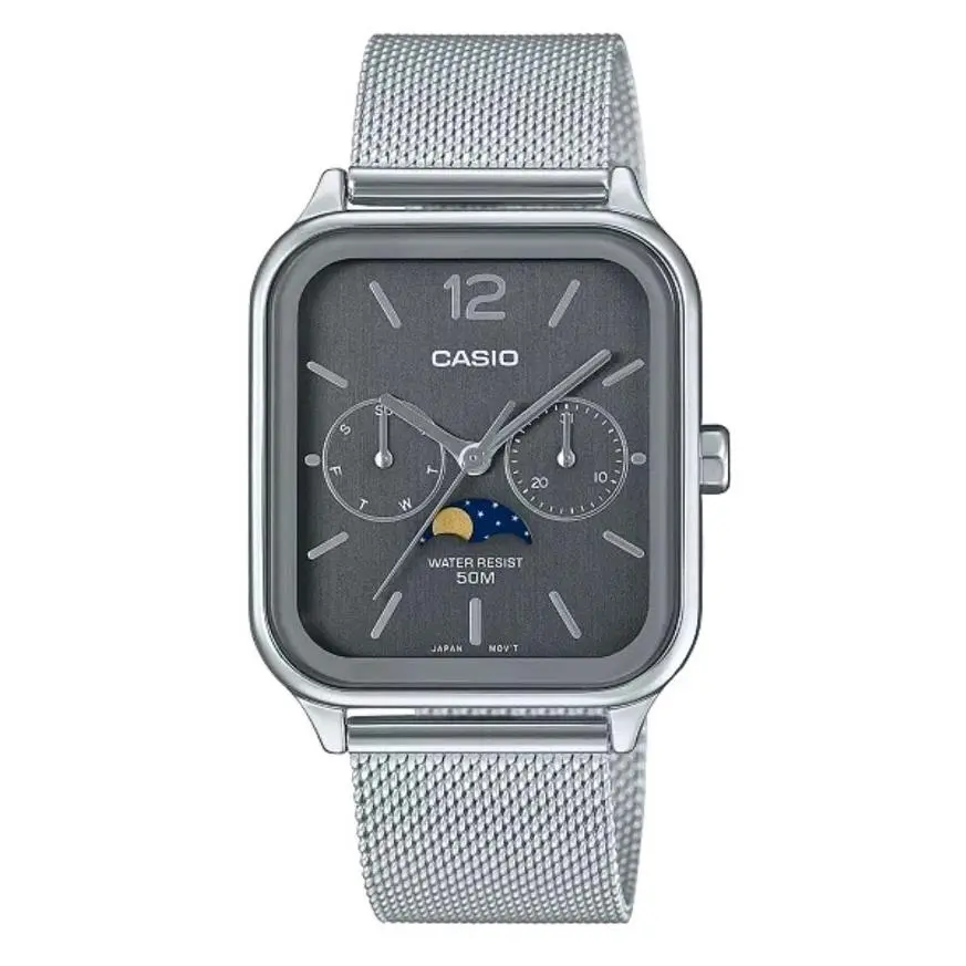 Casio Men`s Silver-tone Stainless Steel Wrist Watch 34mm MTPM305MC-8AV
