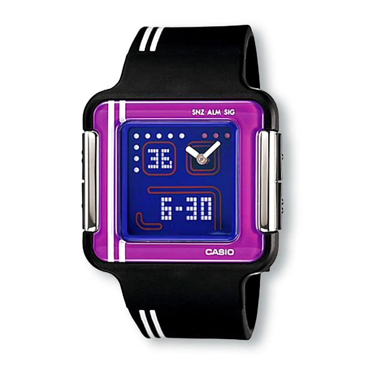 Casio LCF21-1DR Poptone Analog-digital Chronograph Watch Black/blue/purple