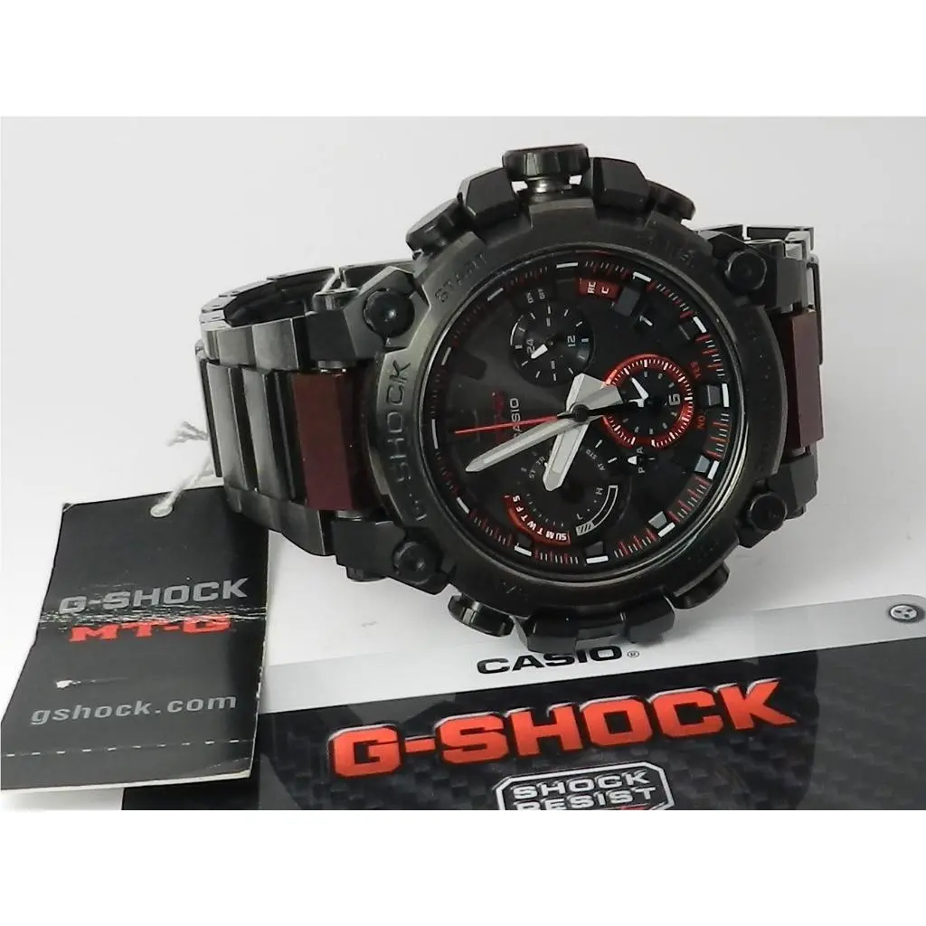 G-shock Mt-g Dual Core Guard Watch Red Accents 51.9mm MTGB3000BD1A by Casio