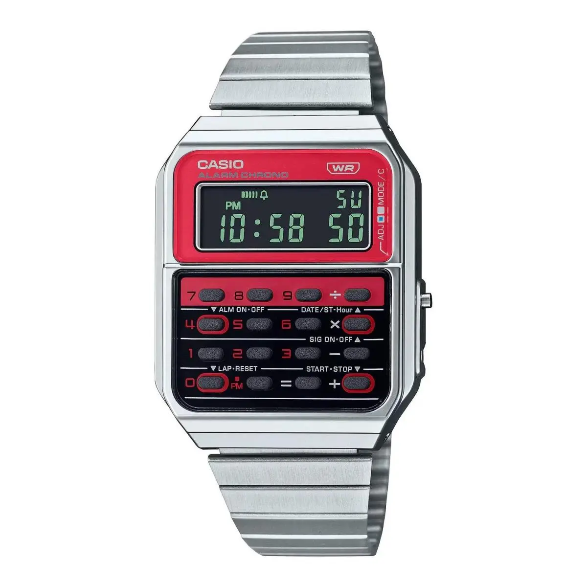 Casio CA-500WE-4B CA500 Classic Calculator Red Digital Watch