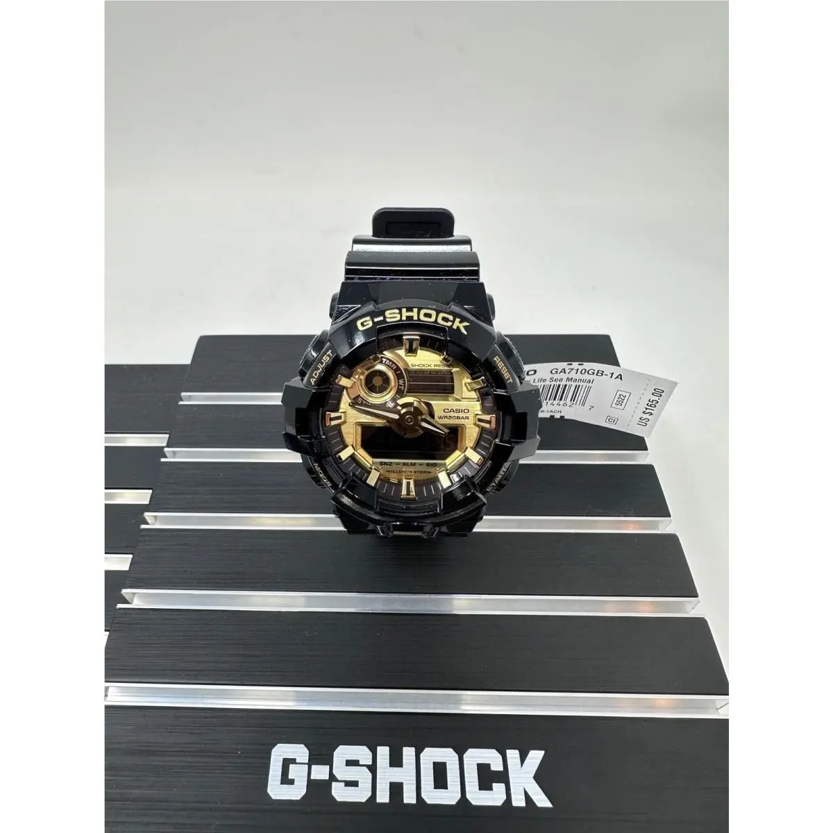 G-shock Men`s GA-710GB-1A Analog-digital Watch - Black/gold E1 D226T by Casio