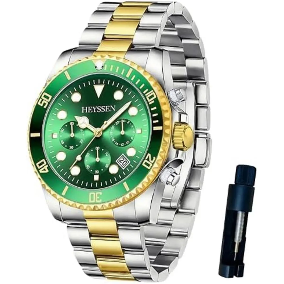 Reloj Para Hombre Casio Resistente Al Agua Acero Inoxidable Hora Mundial Oro