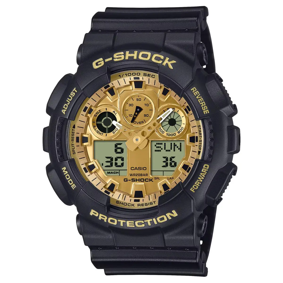 Casio G-shock GA100GGB-1A9 Gold Dial A/d Men`s Watch