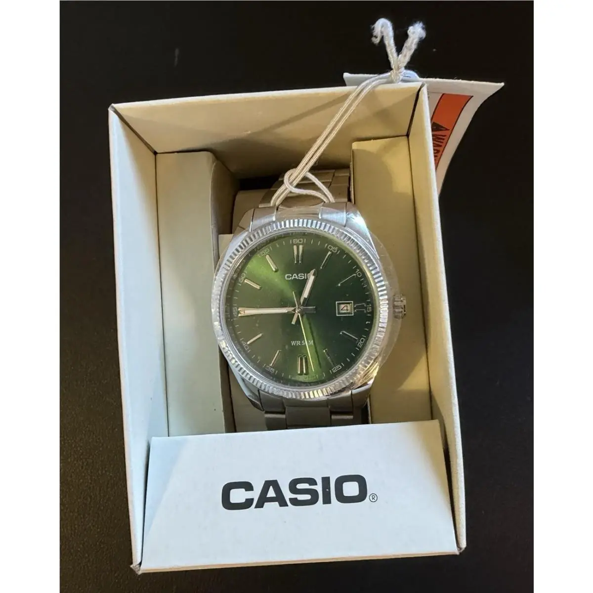 Casio Men`s Vintage Green Dial Stainless Steel Quartz Watch MTP-1302D-3AV