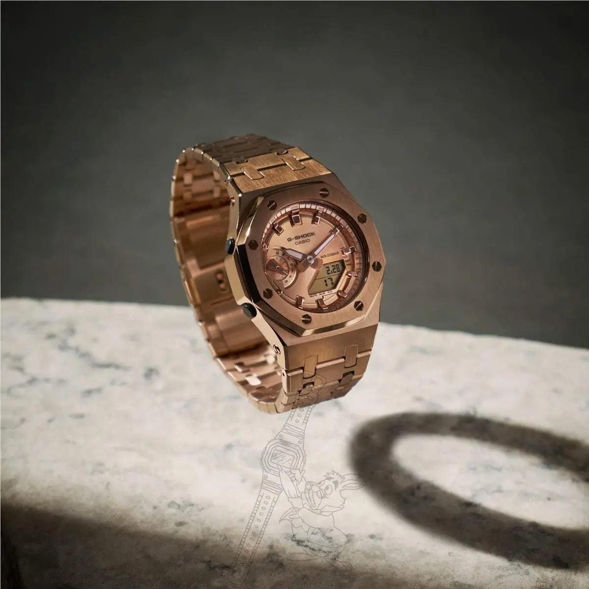 GMA-S2100 G-shock Watch – Rose Gold w/ Bracelet Mod – Mid-size by Casio
