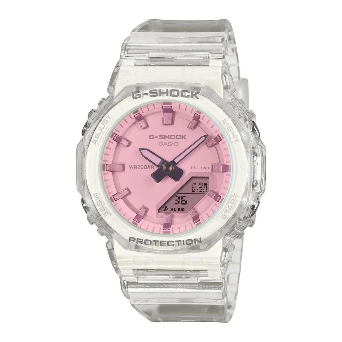 G-shock Clear White Pink Dial Women`s Watch GMAP2100SR-7A by Casio
