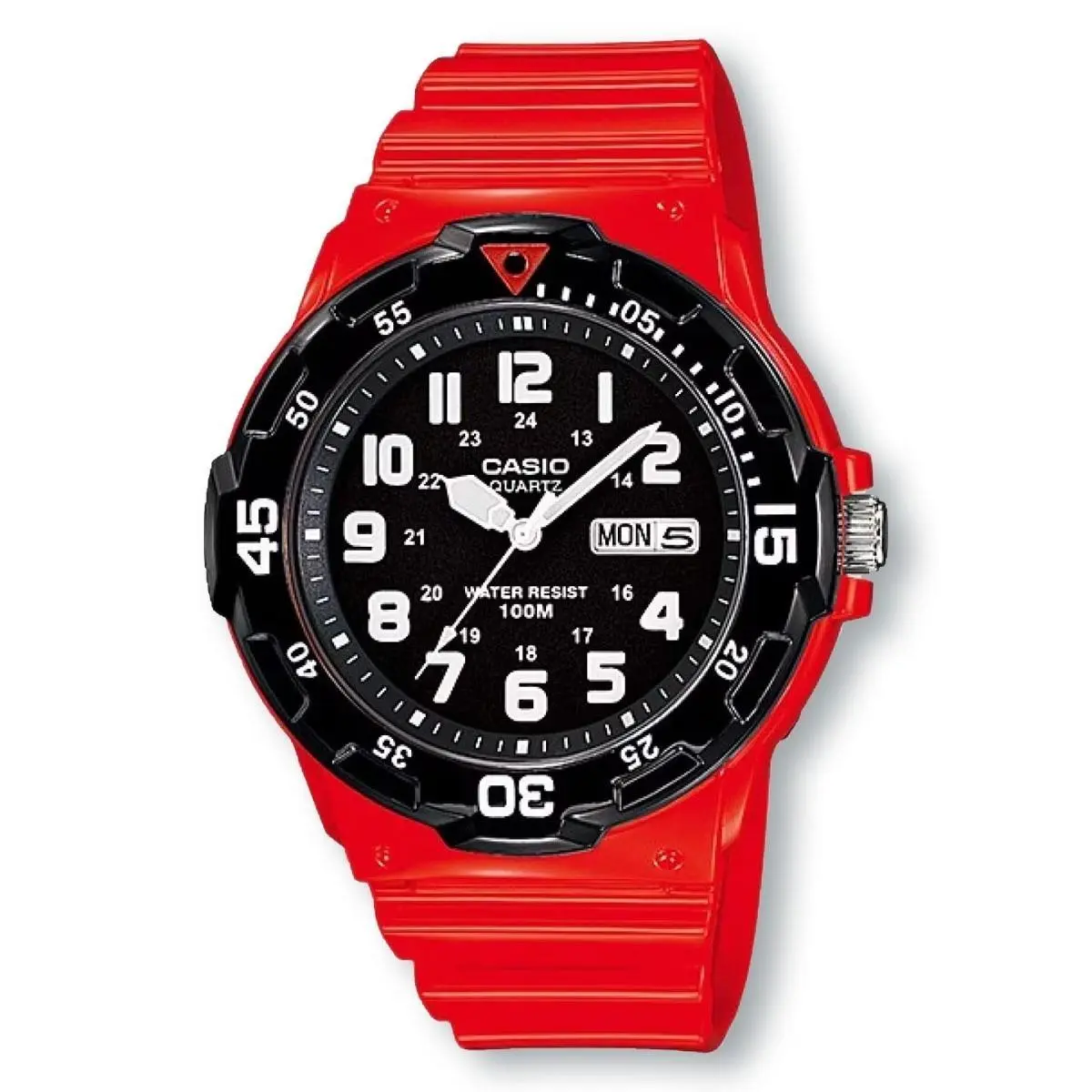 Casio MRW200HC-4B Analog Diver-style Black Watch Red