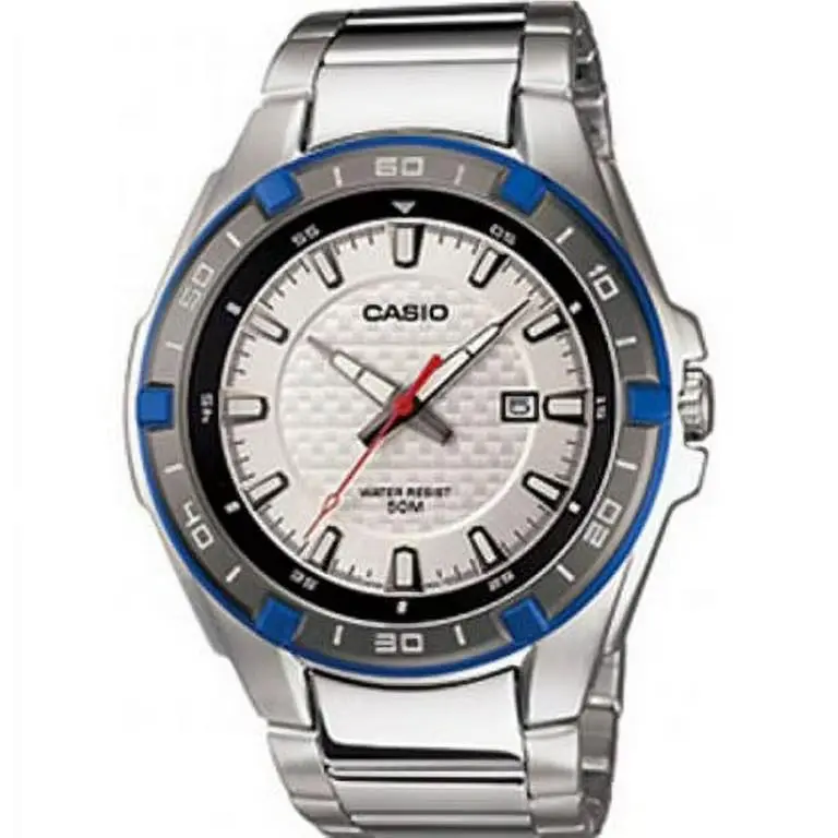Casio Men`s MTP1306D-7AV Silver Stainless-steel Quartz Watch with White Dial