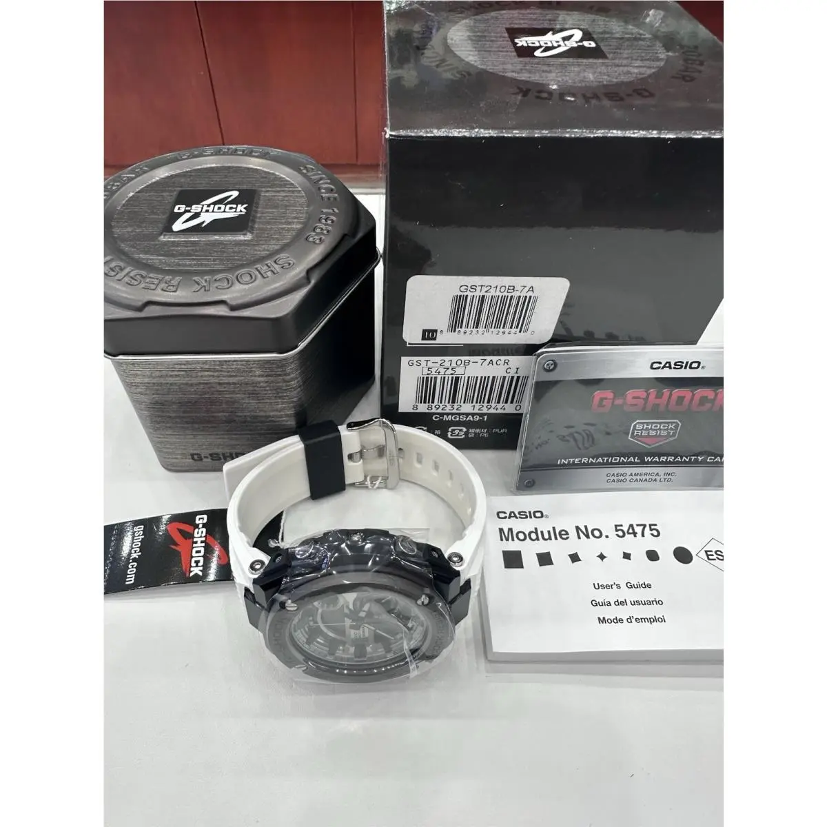 Casio G Shock Watch GST210B-7ACR Box and Papers