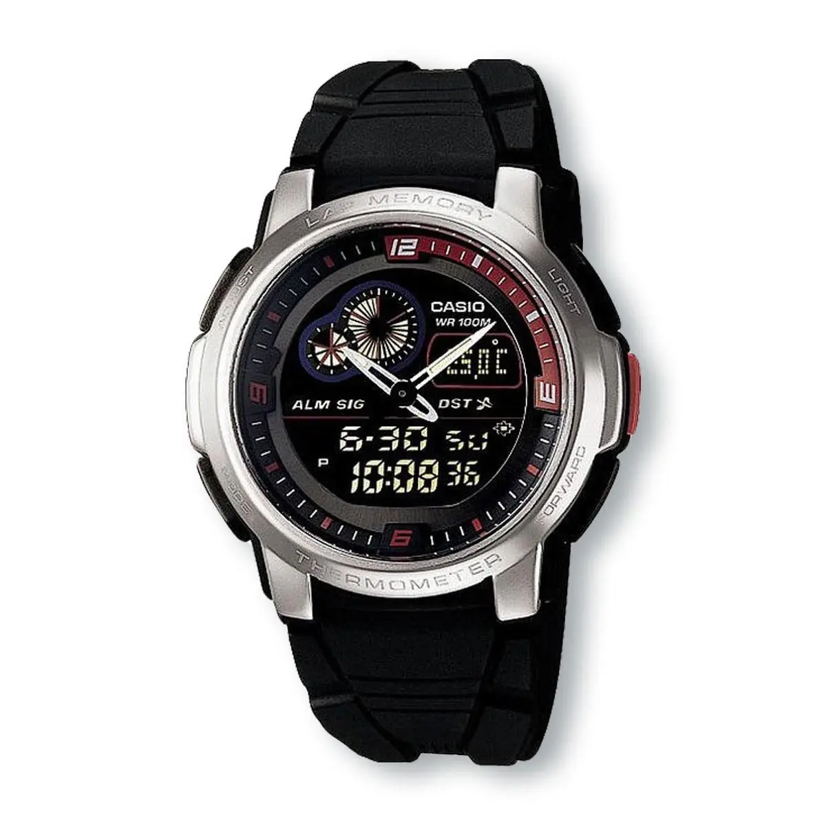 Casio AQF102W-1B Analog/digital Combination Thermometer Watch