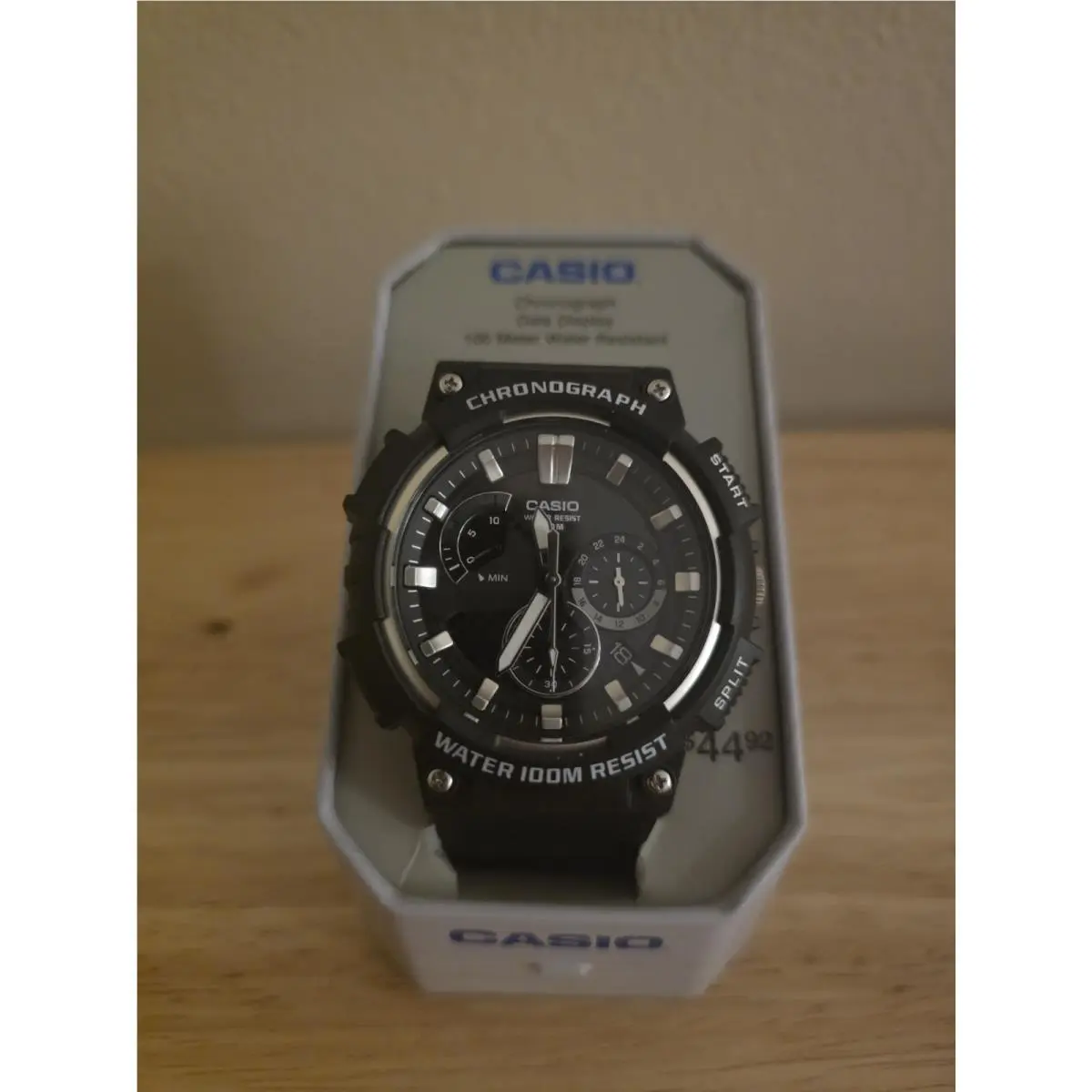 Casio Chronograph MCW200H-1ATN 100 Meter WR Black Resin Date