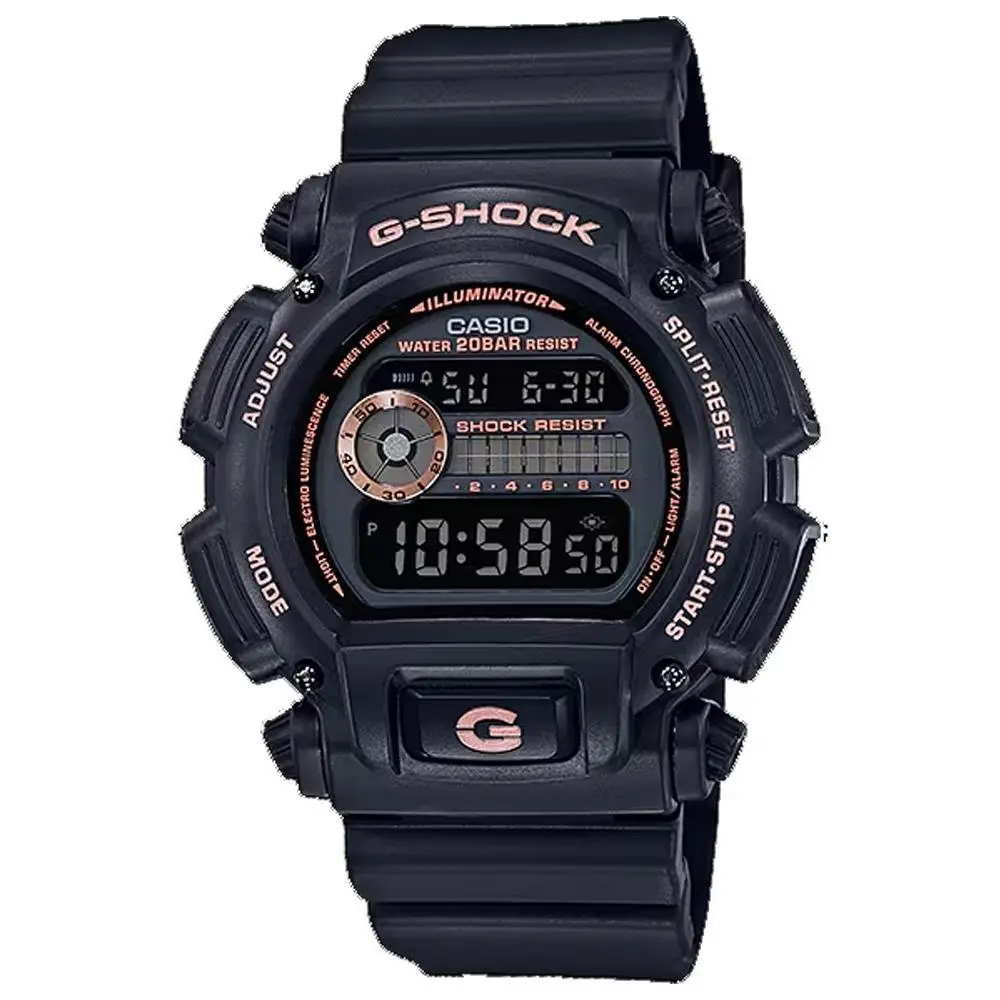Casio DW905GBX-1A4 Men`s Classic Black Alarm Chronograph G Shock Watch - Dial: Digital, Band: Black, Bezel: Black