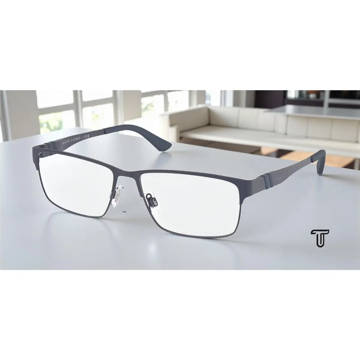 Ralph Lauren Polo PH1147 9303 Rectangle Matte Navy Blue Demo Lens 54 mm Men`s Eyeglasses