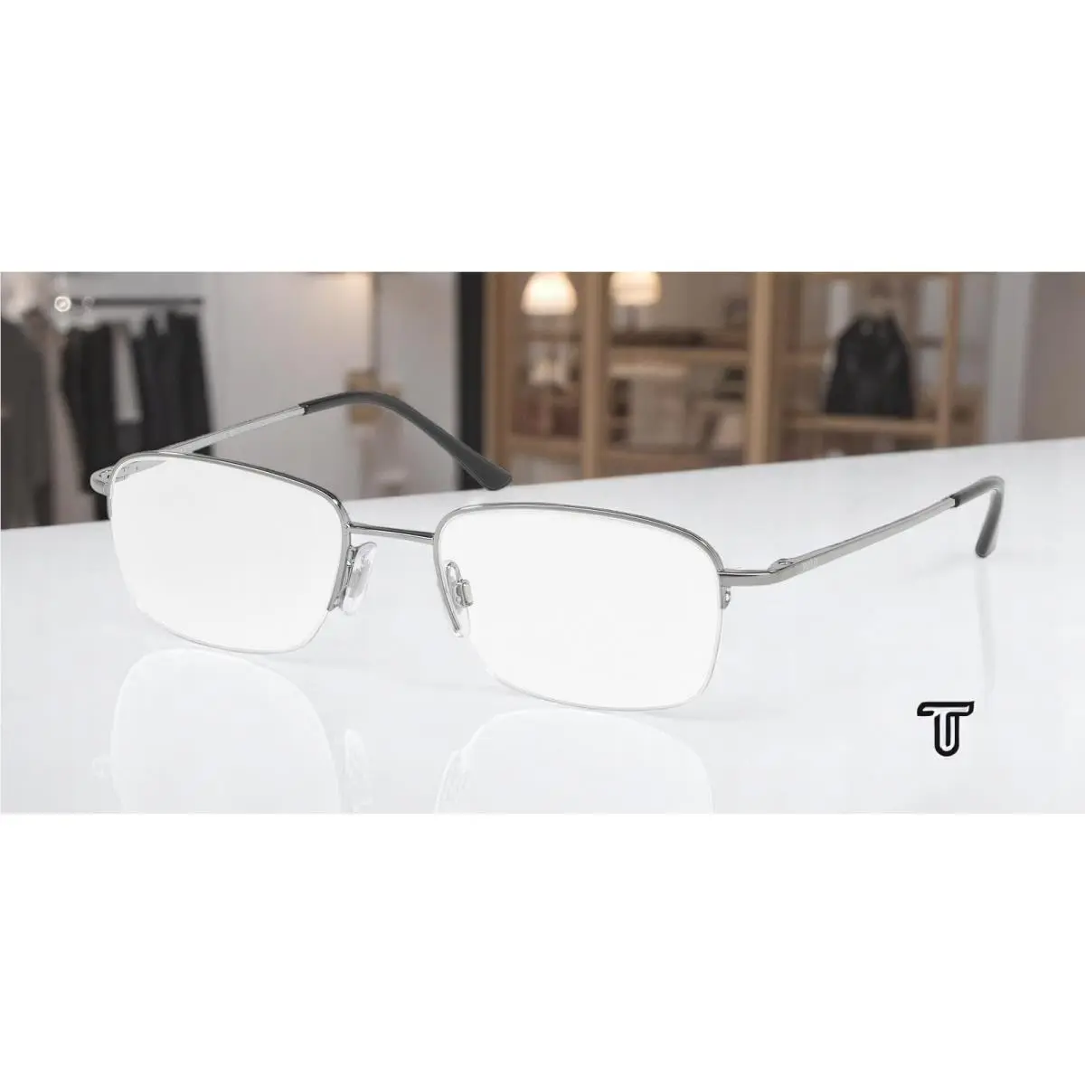 Ralph Lauren Polo PH1001 9002 Square Shiny Gunmetal Demo Lens 53 mm Men`s Eyeglasses