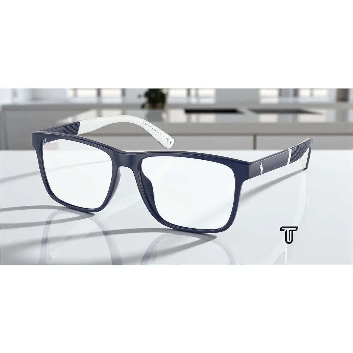 Ralph Lauren Polo PH2257U 5620 Shiny Navy Blue Demo Lens 55 mm Men`s Eyeglasses