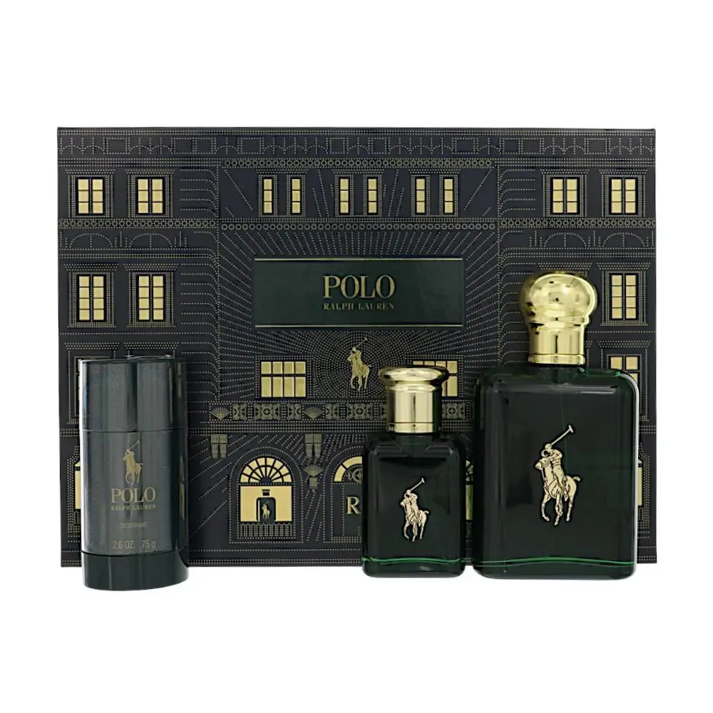 Polo Green by Ralph Lauren Gift Set For Men 3 Piece Gift Set - 4.2 Oz Eau De