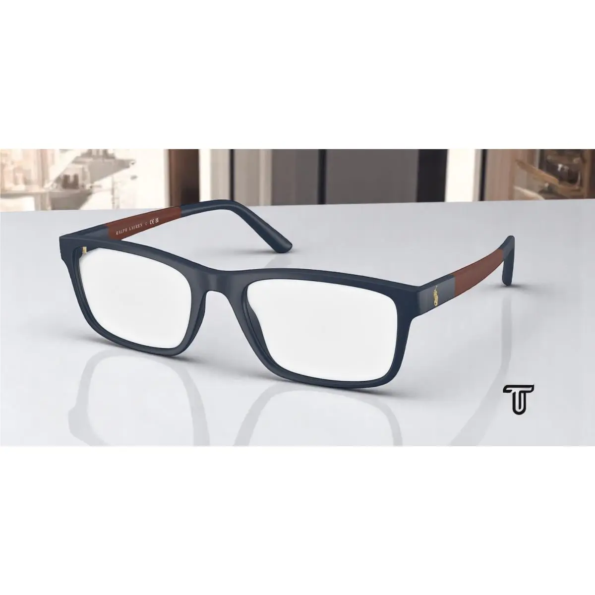 Ralph Lauren Polo PH2212 5303 Matte Navy Blue Demo Lens 55 mm Men`s Eyeglasses