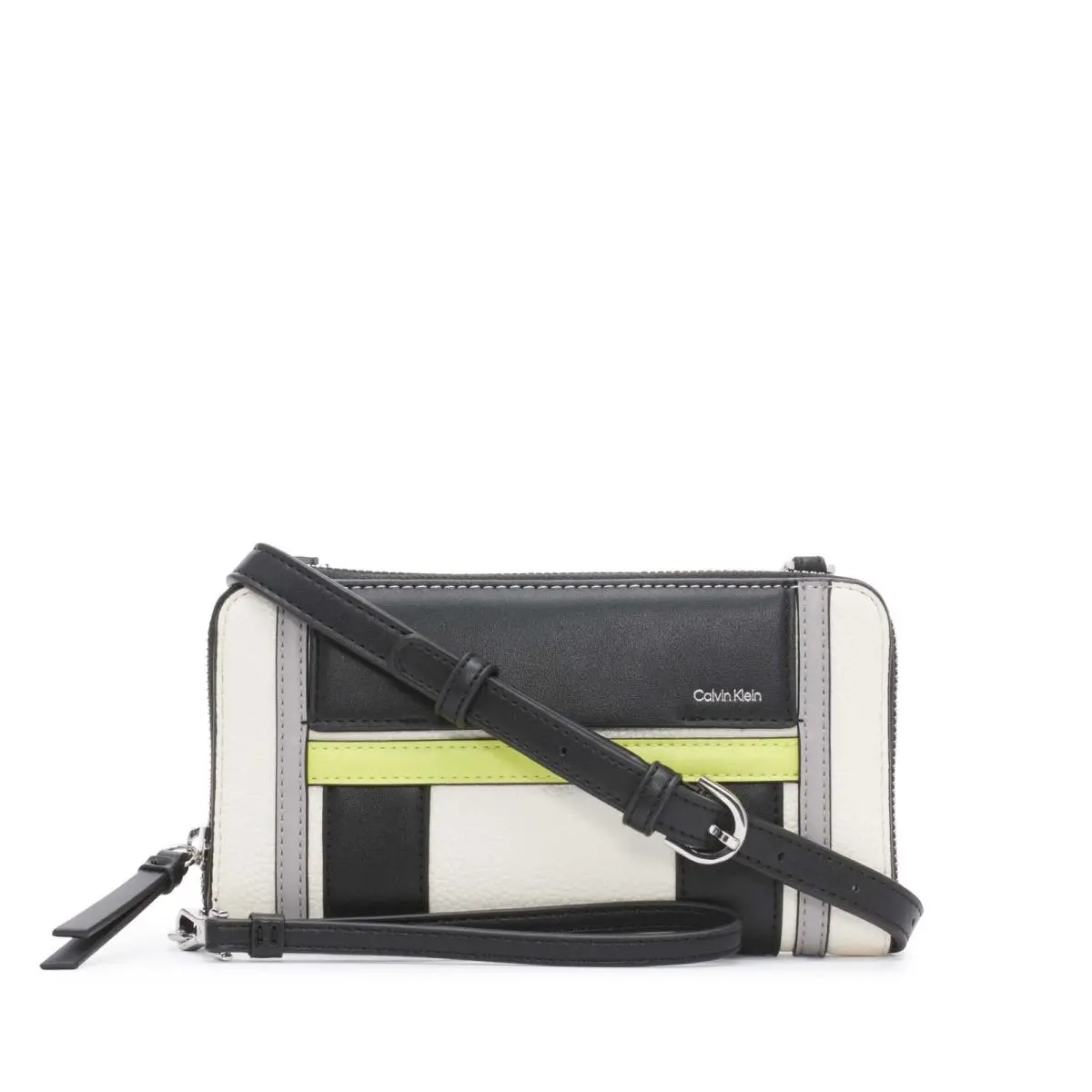 Calvin Klein Sol Organizational Wallet On a String Crossbody White/citrine
