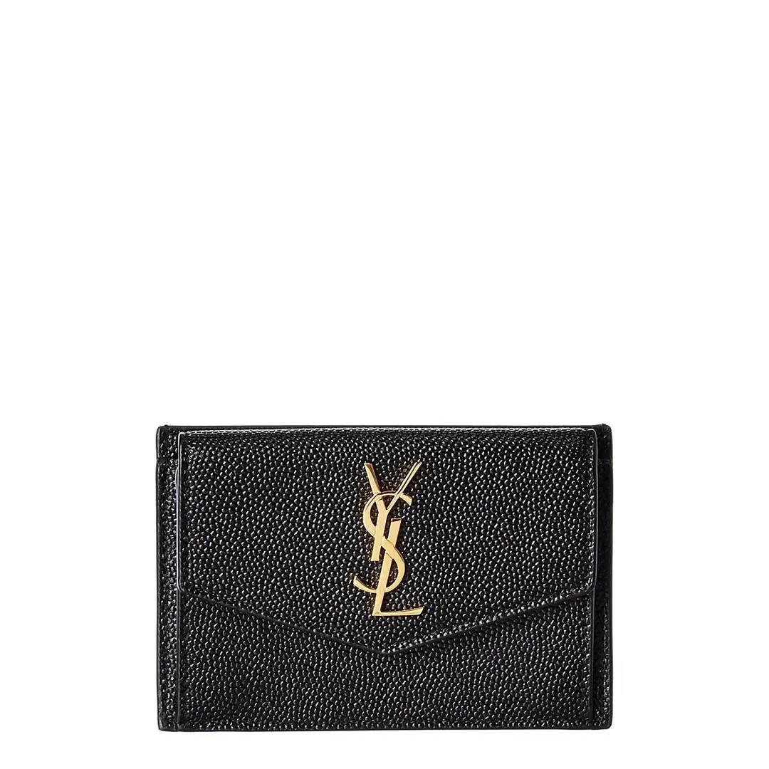 Saint Laurent Uptown Leather Card Case Women`s Black