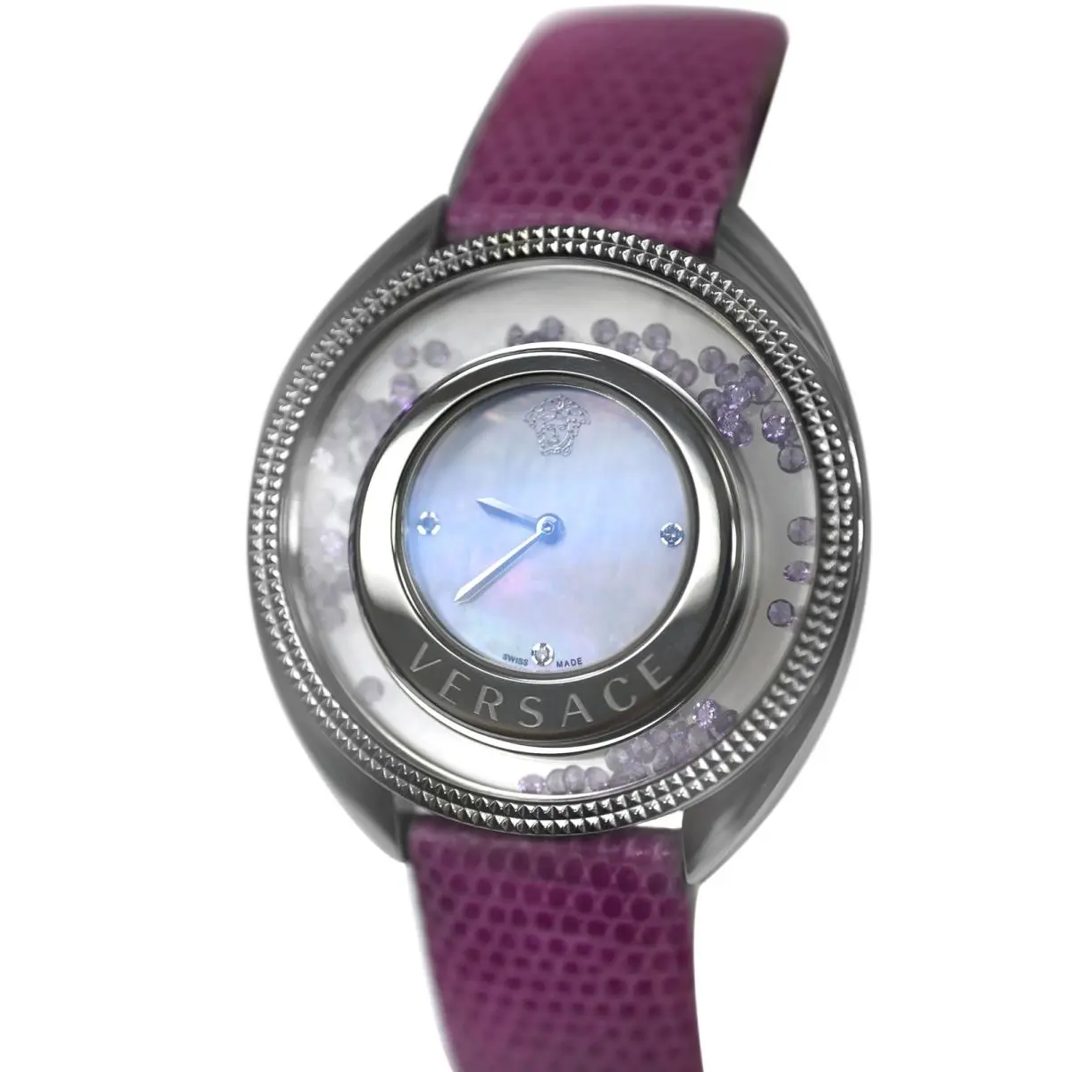 Versace Destiny Spirit 86Q953MD497 S702 Mop Floating Crystals Quartz Watch 38MM