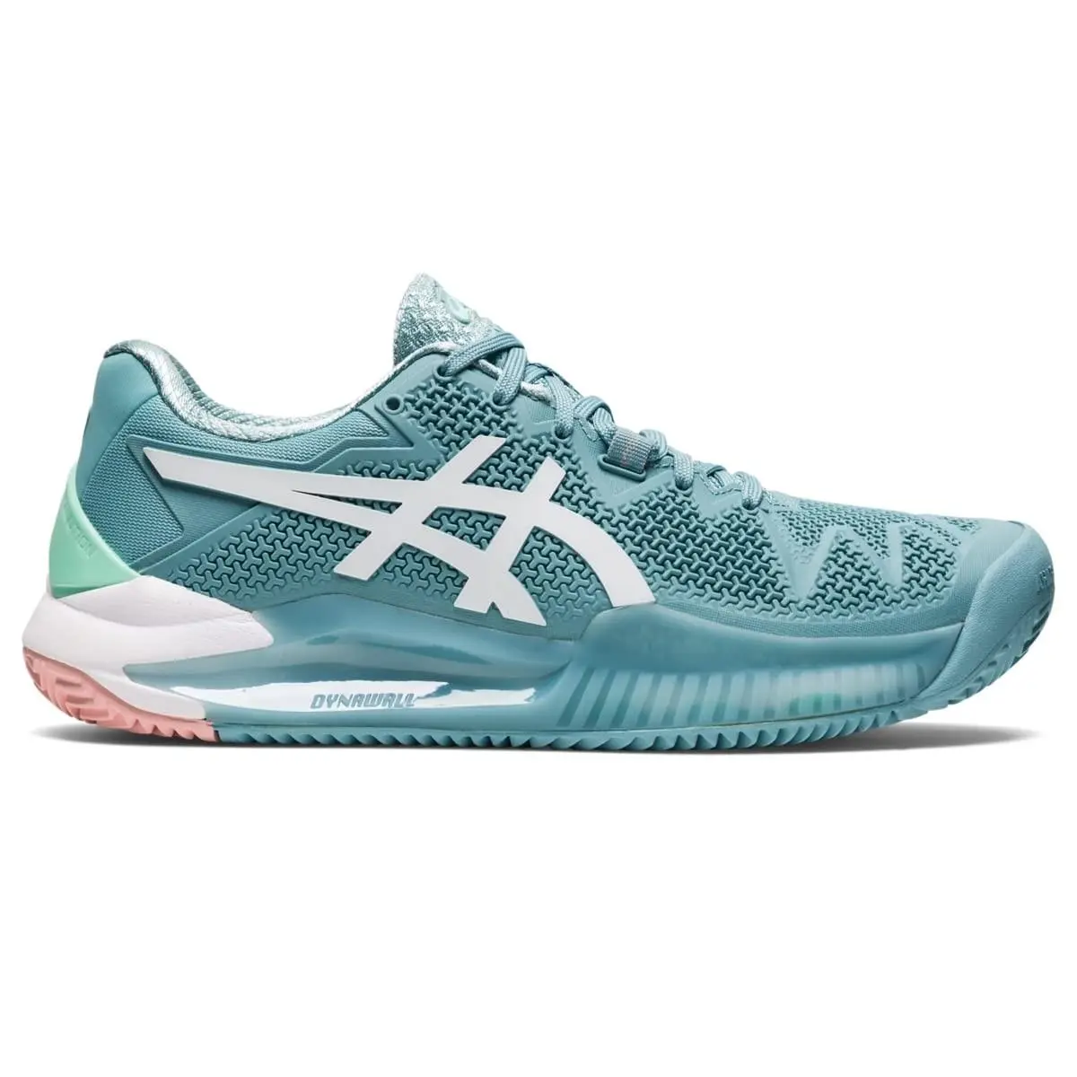 Asics Women`s Gel-resolution 8 Clay Tennis Shoes 11.5 Smoke Blue/white