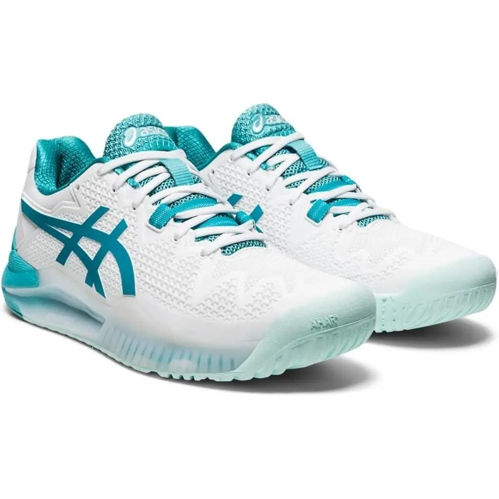 Asics Gel-resolution 8 Tennis Shoes Women`s White/lagoon US 11