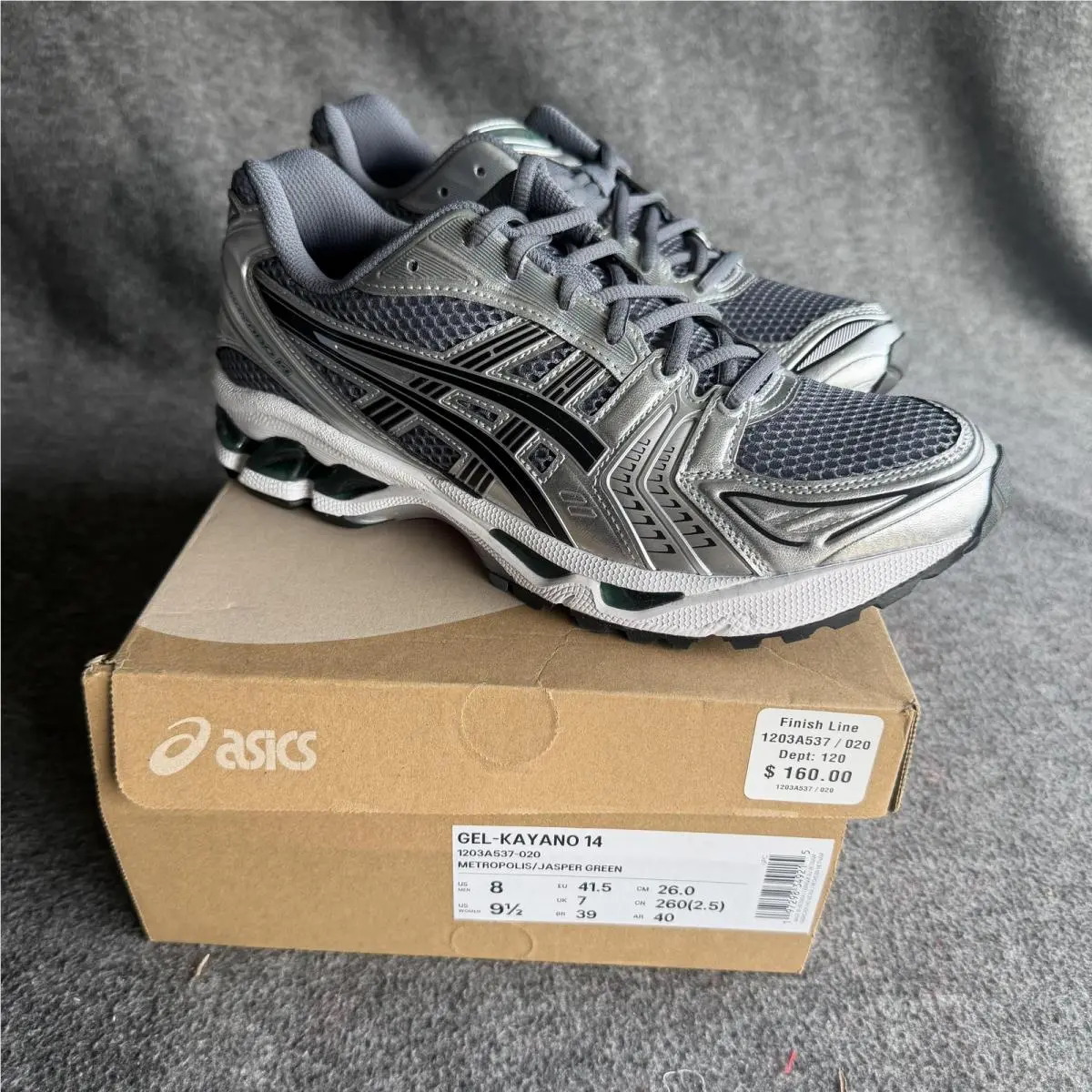 Asics Gel-kayano 14 Shoes Mens Size 8 Gray Running Sneakers 1203A537-020